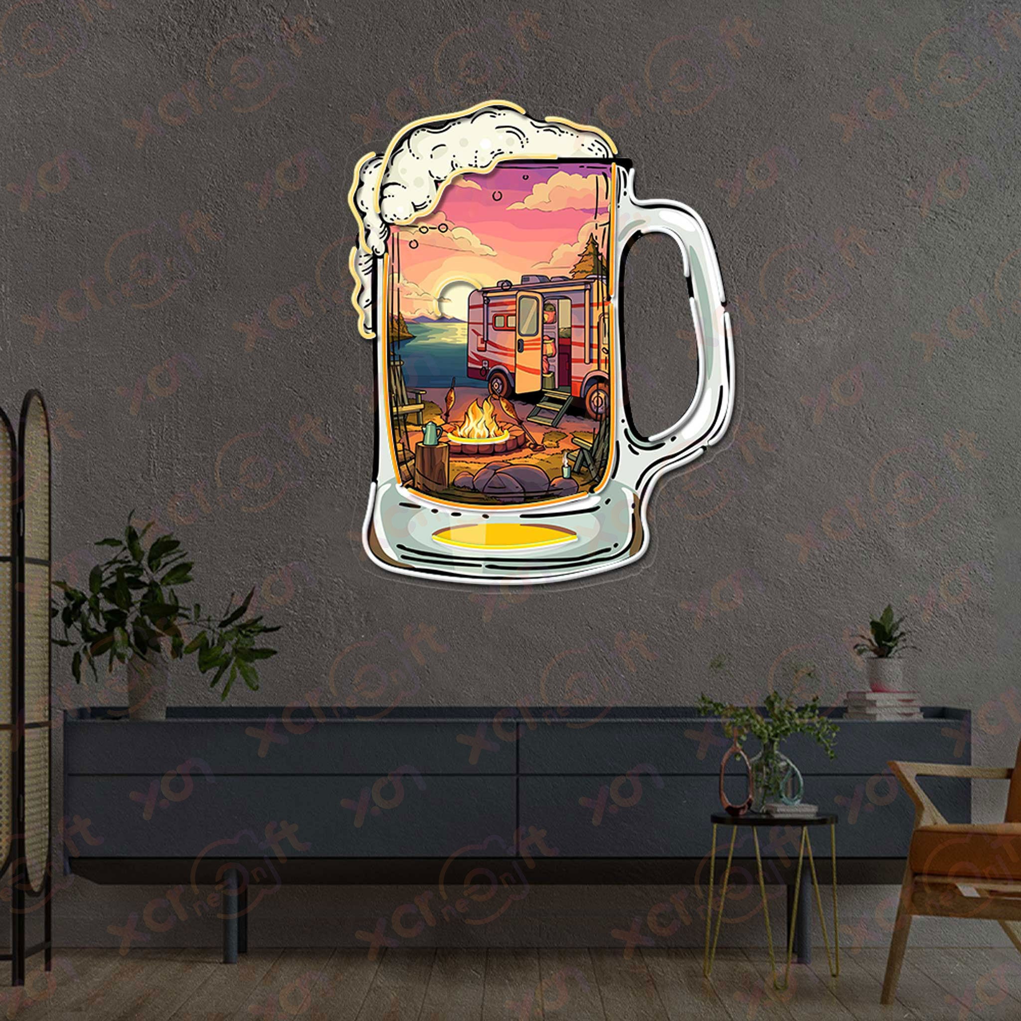 Beer & Camping High-quality Neon Signs Decor Wall
