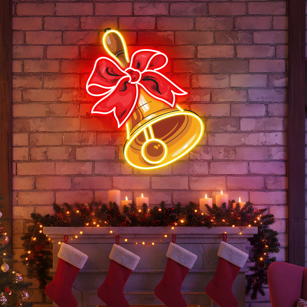 Christmas Bell Neon Sign Wall Decor