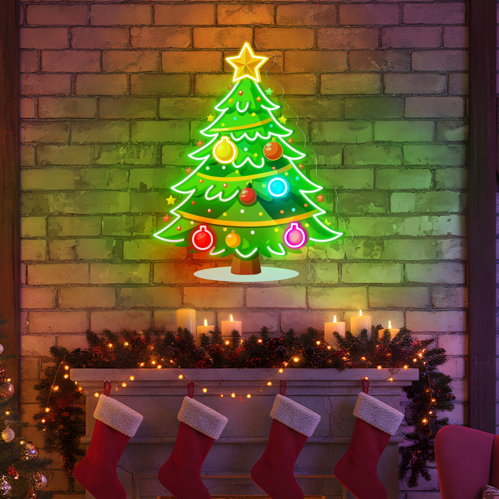 UV Printed Christmas Tree Neon Sign