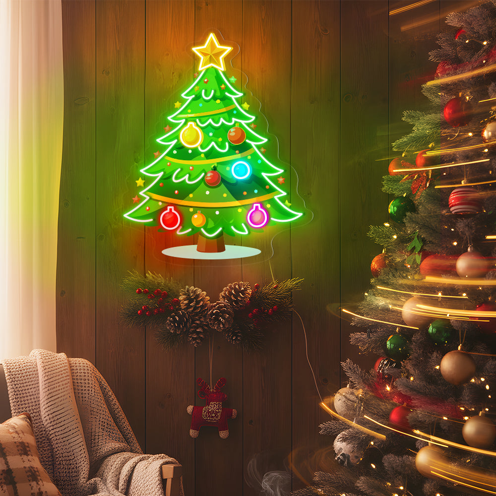 UV Printed Christmas Tree Neon Sign