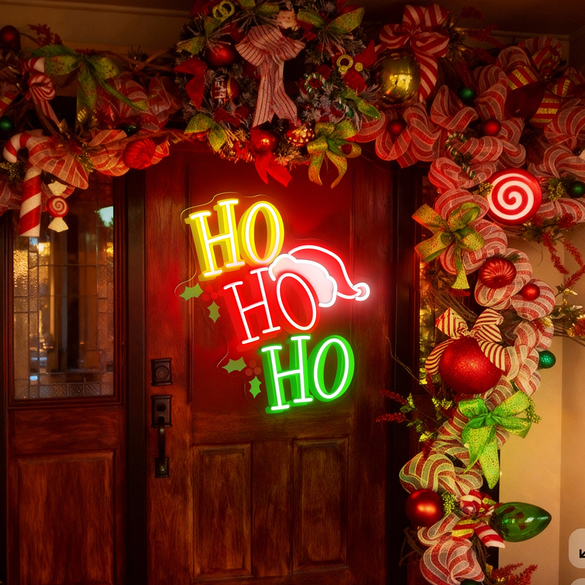 HOHOHO Santa Hat Christmas LED Sign