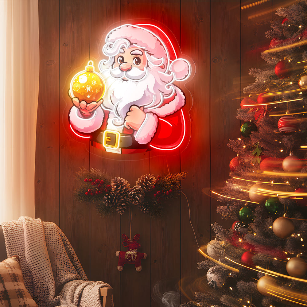 Santa Neon Sign Holiday Decor