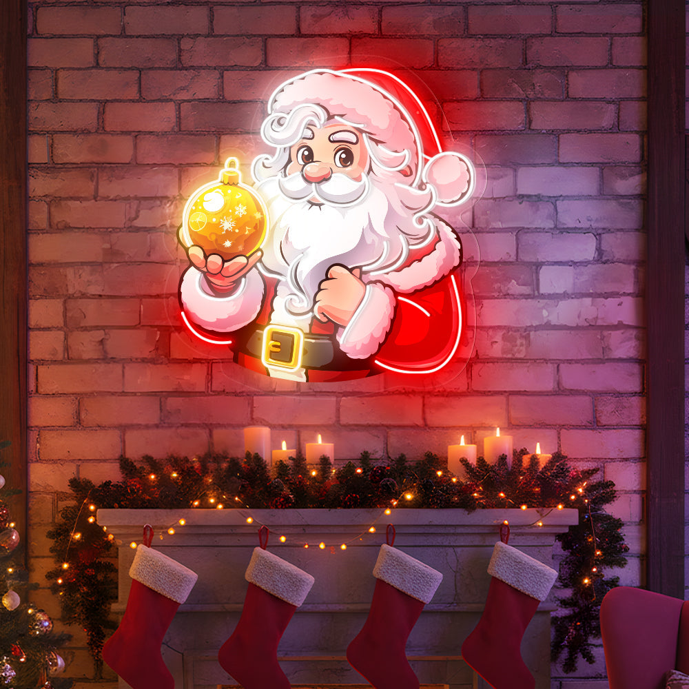 Santa Neon Sign Holiday Decor