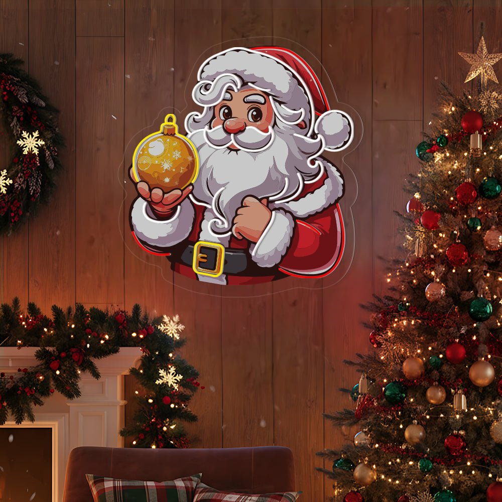 Santa Neon Sign Holiday Decor