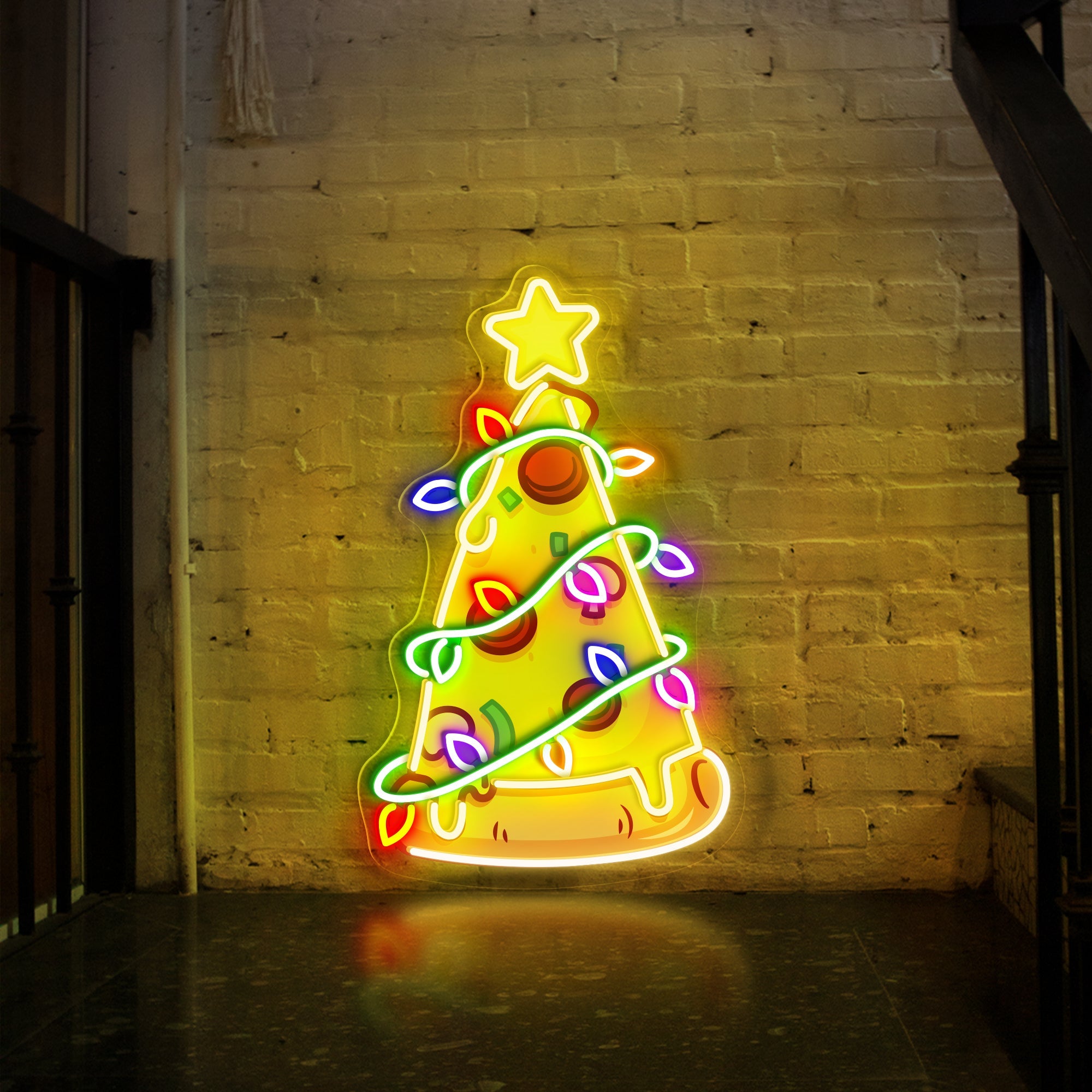 Pizza Christmas LED Neon Sign