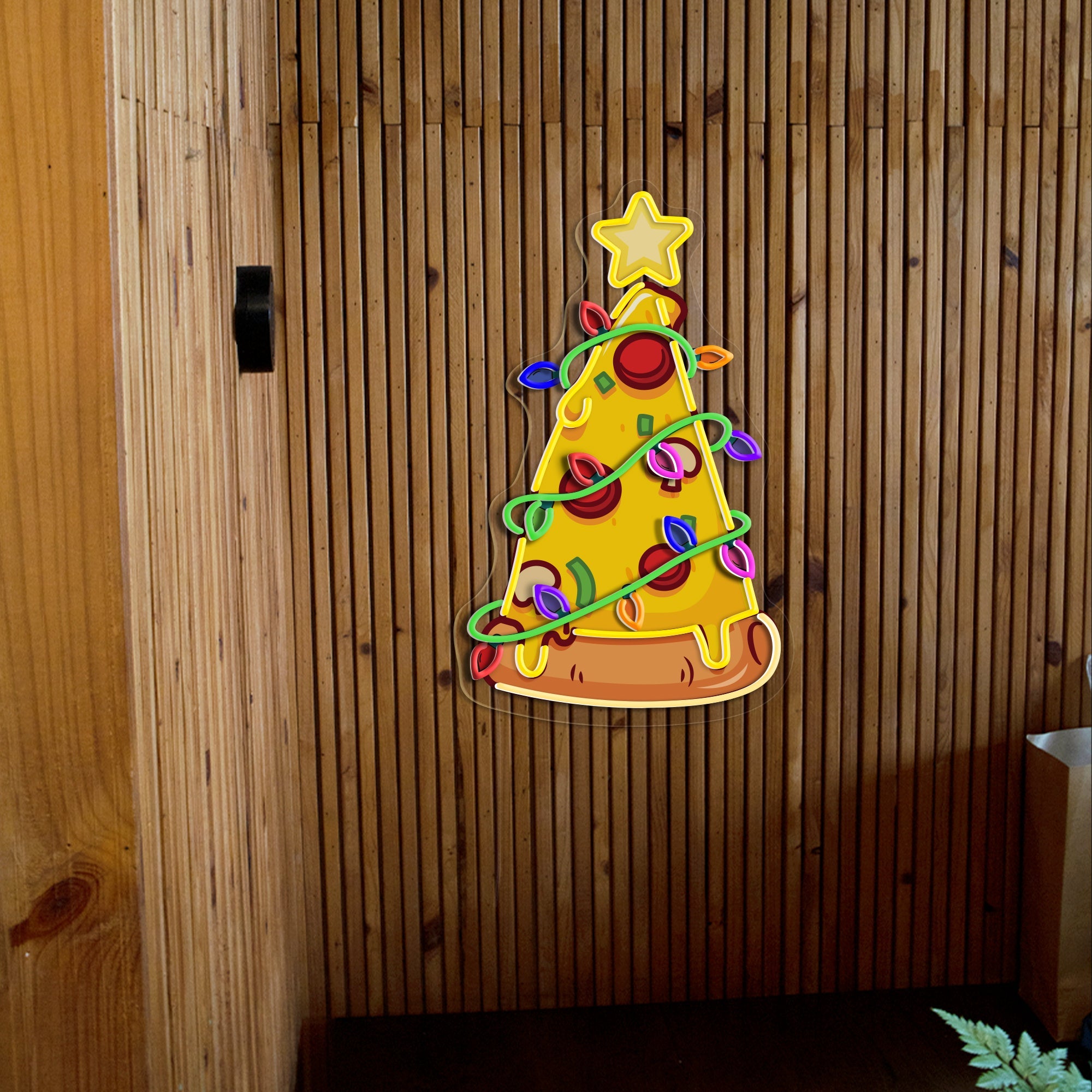 Pizza Christmas LED Neon Sign