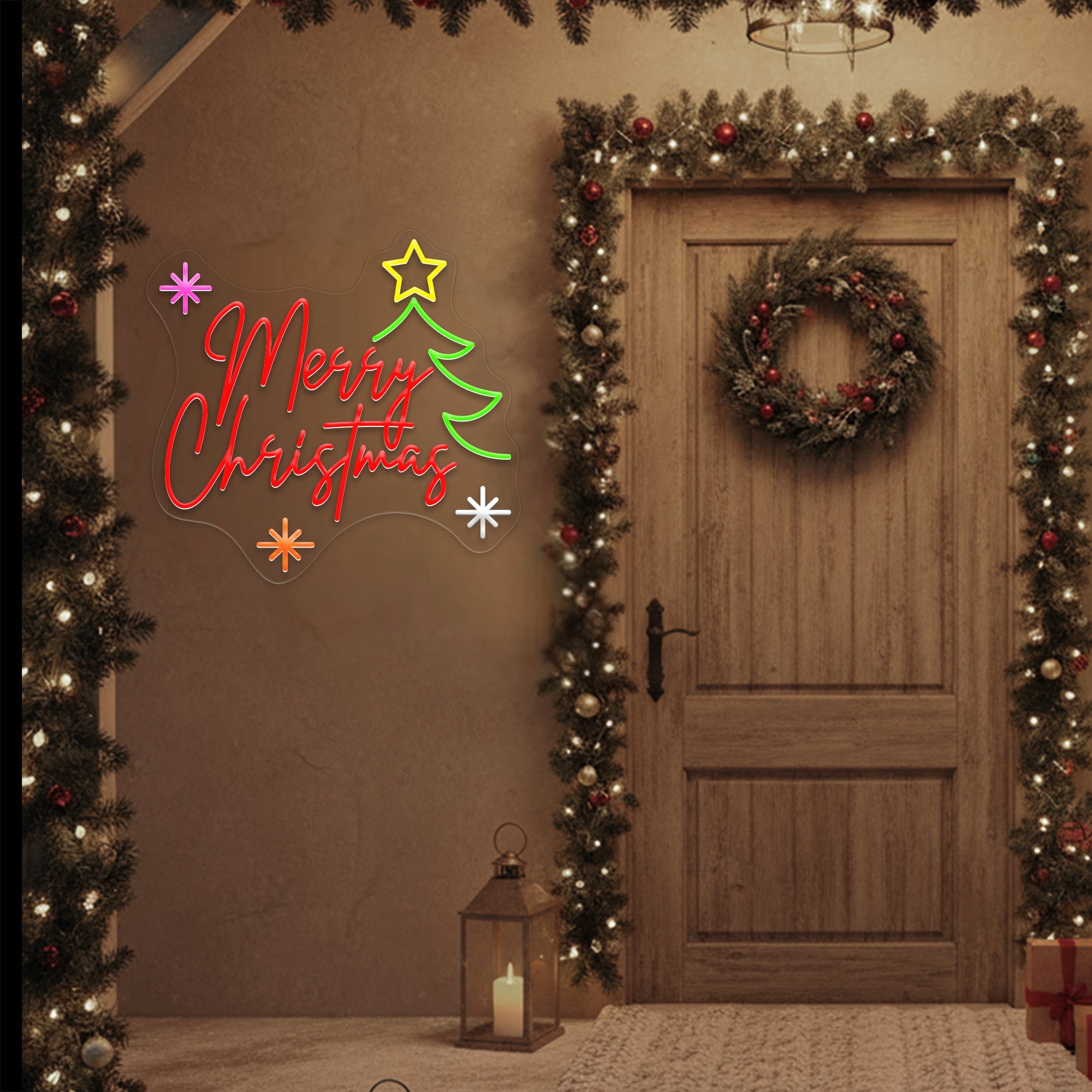 Merry Christmas Neon Sign, Holiday LED Wall Light, Xmas Party Decoration, Christmas Gifts for Family, Festive Wall Art, Custom Neon Sign