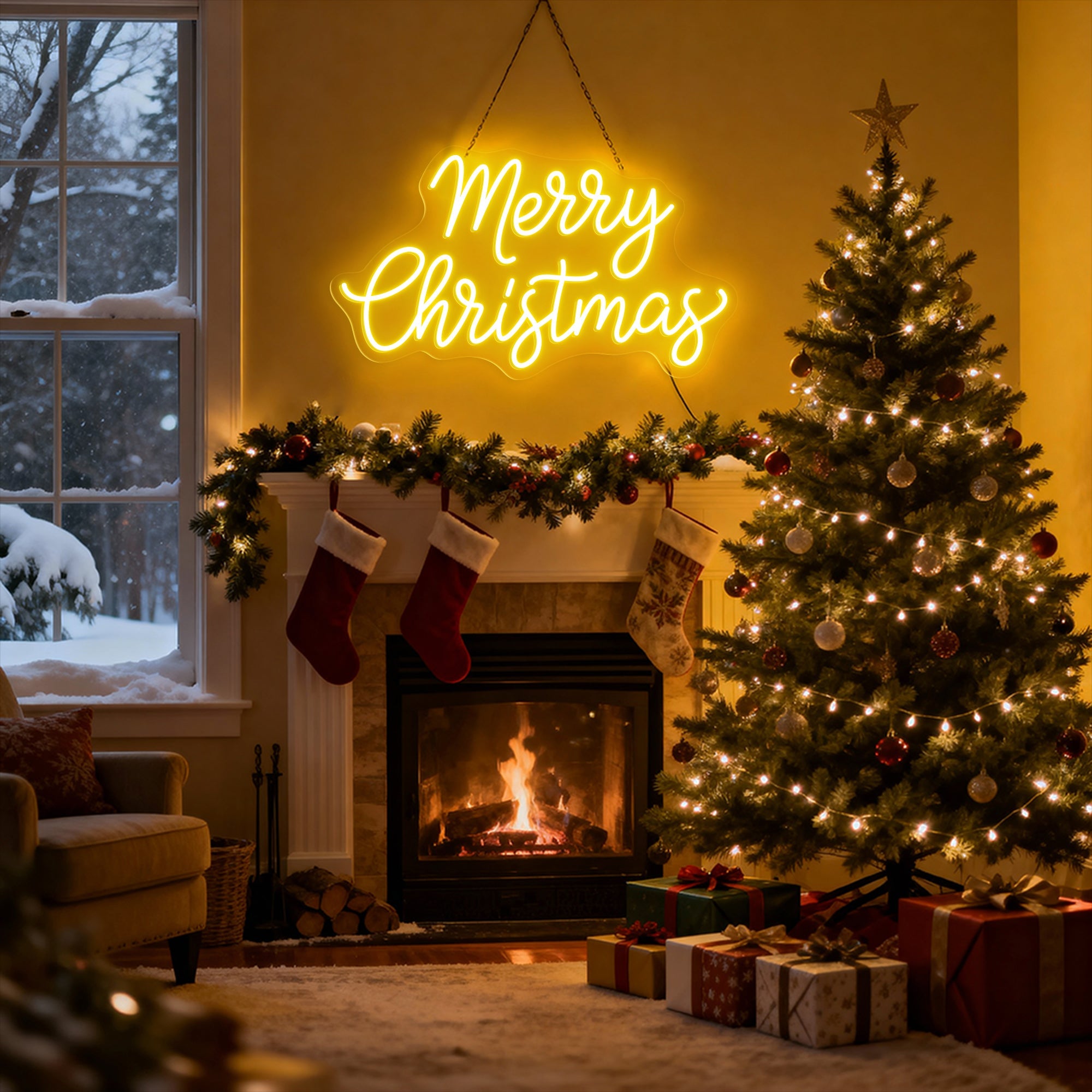 Merry Christmas Neon Sign – Holiday LED Wall Light for Winter Home & Festive Party Décor