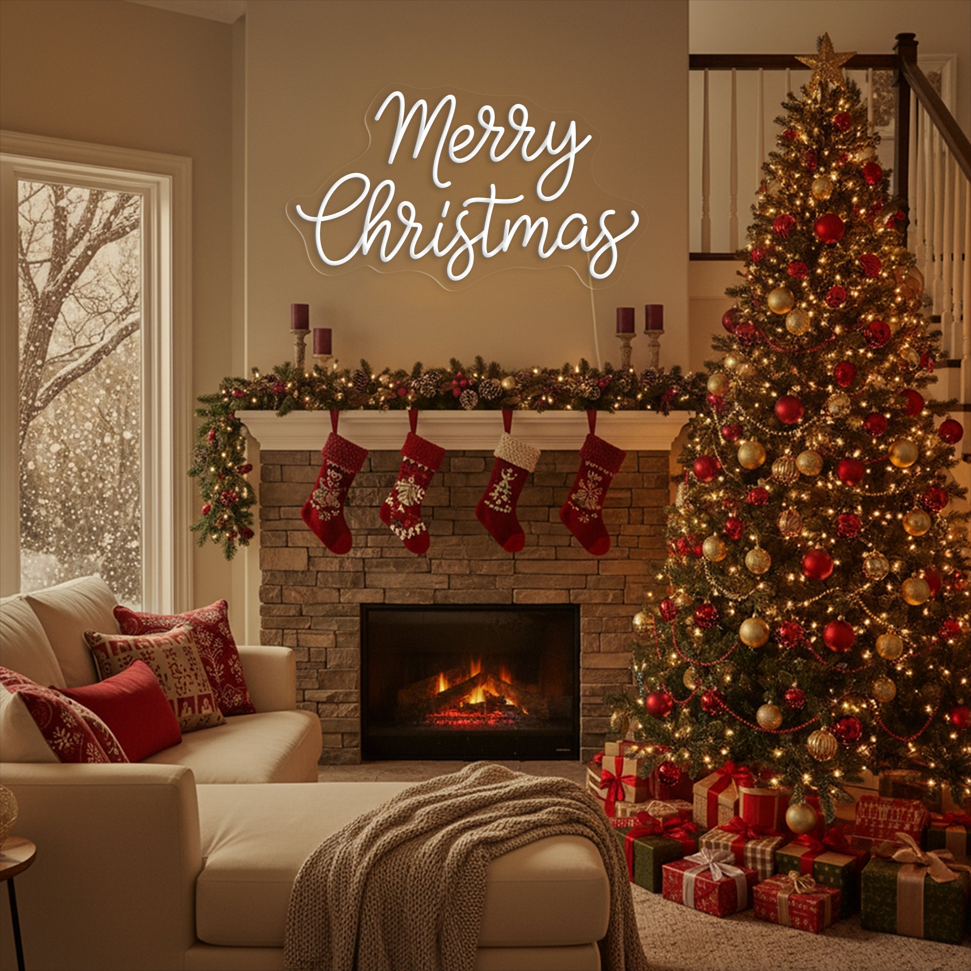 Merry Christmas Neon Sign – Holiday LED Wall Light for Winter Home & Festive Party Décor