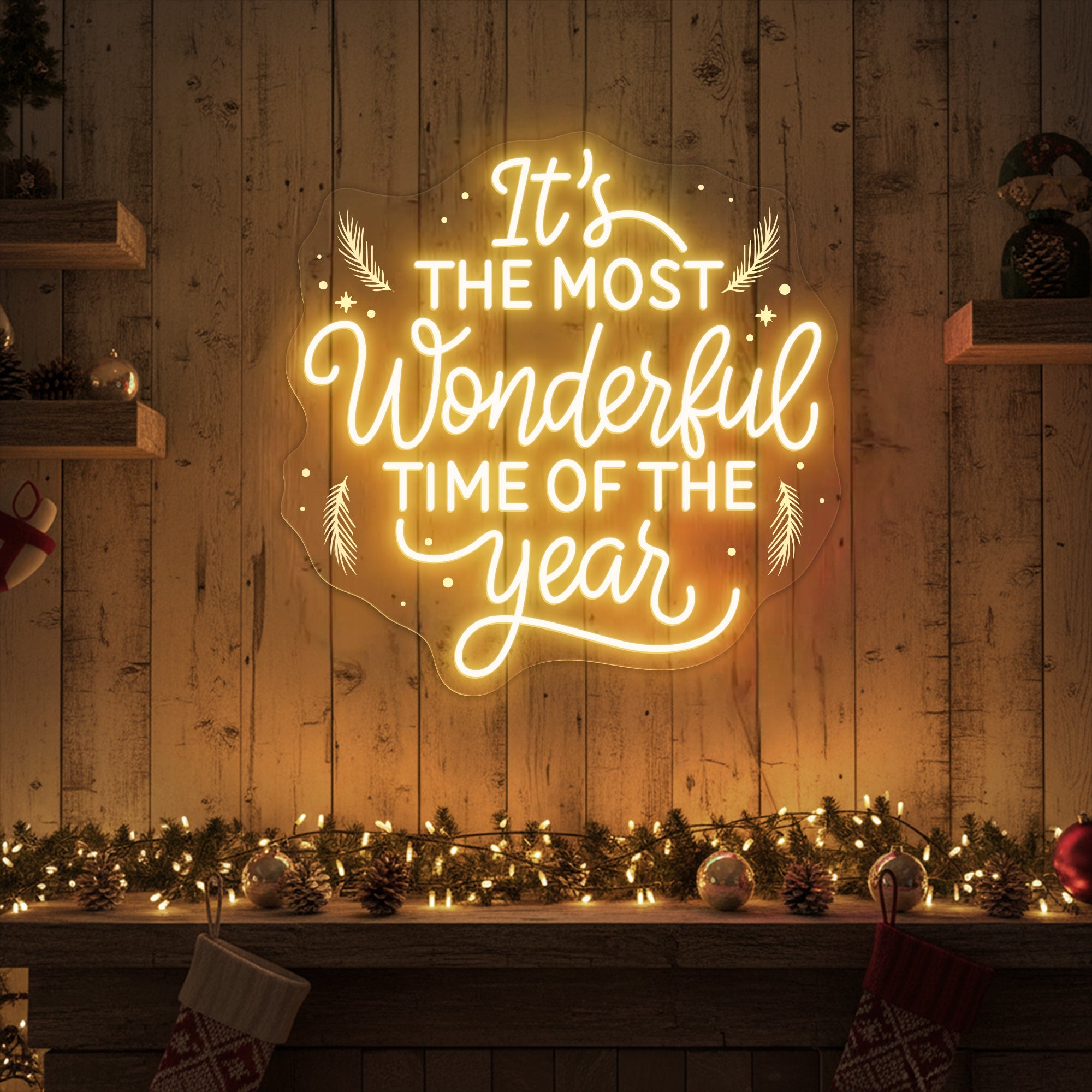 It’s The Most Wonderful Time of The Year Neon Sign – Christmas LED Light for Holiday Home & Festive Party Décor