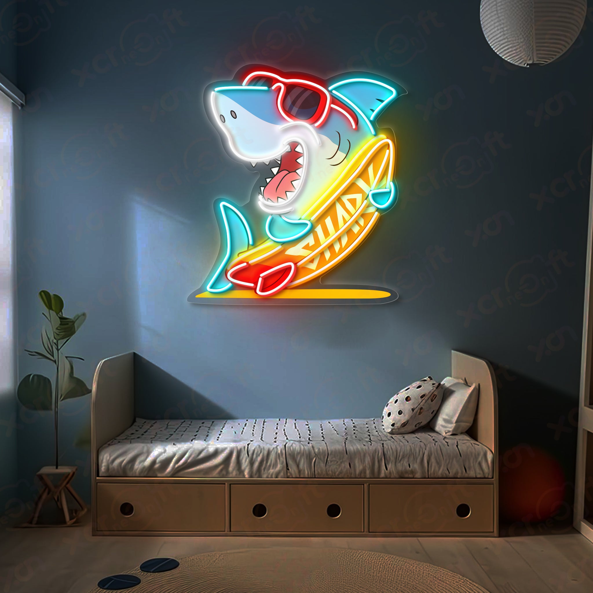 Surfing Shark LED Neon Light