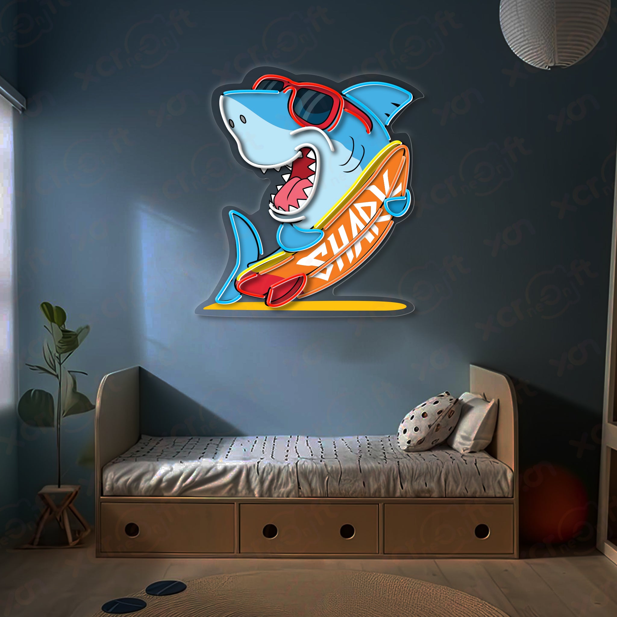Surfing Shark LED Neon Light