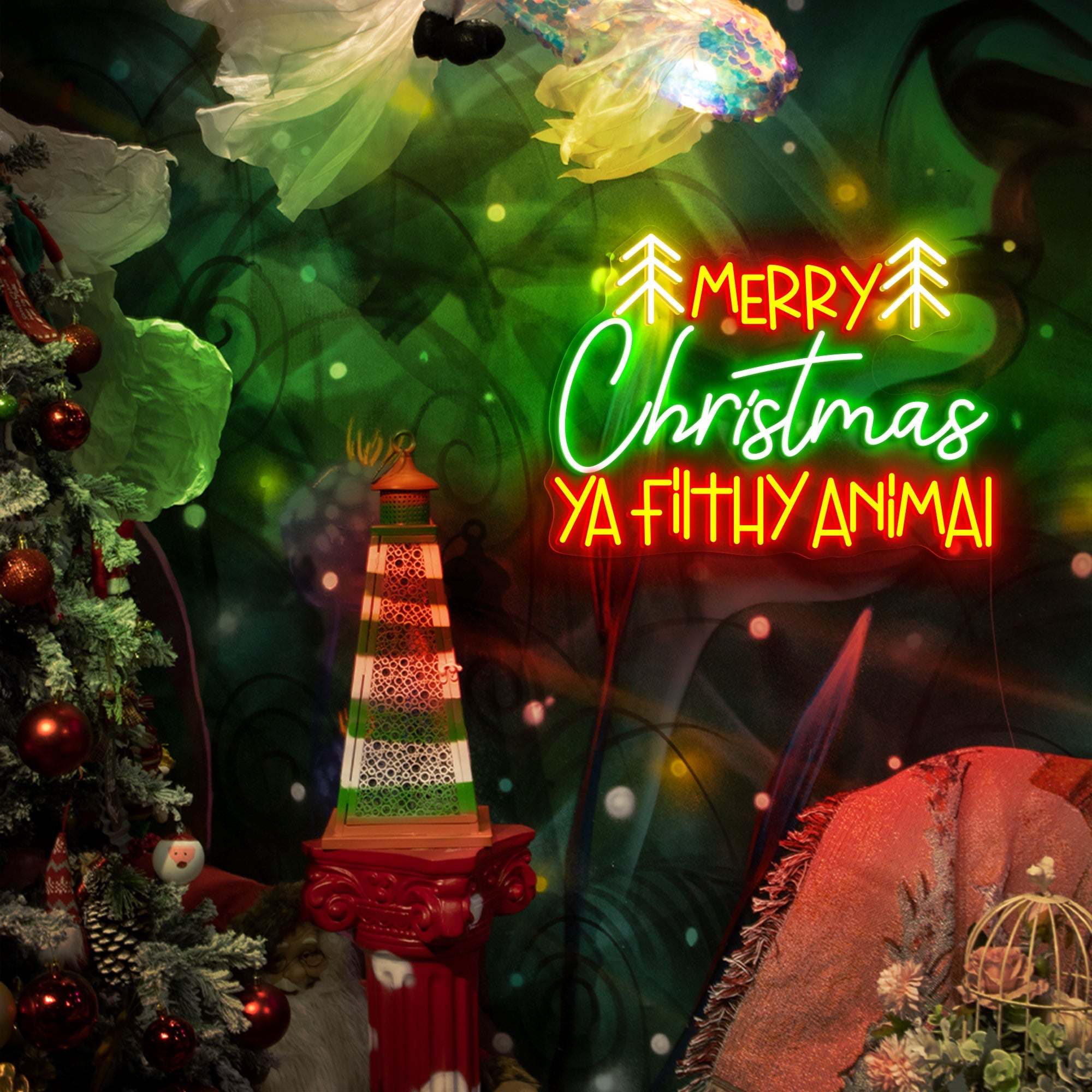 Merry Christmas Ya Filthy Animals LED Neon Sign