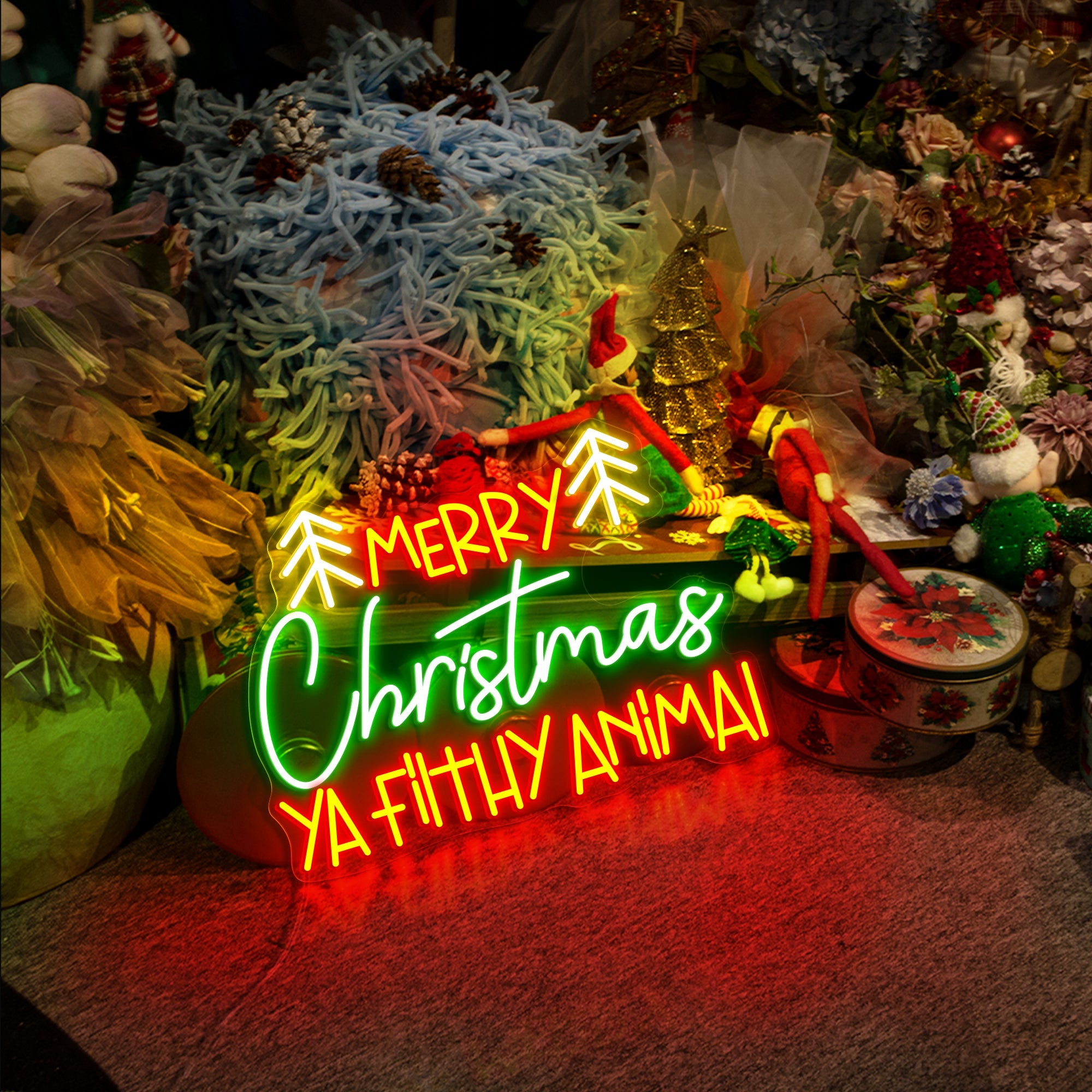 Merry Christmas Ya Filthy Animals LED Neon Sign