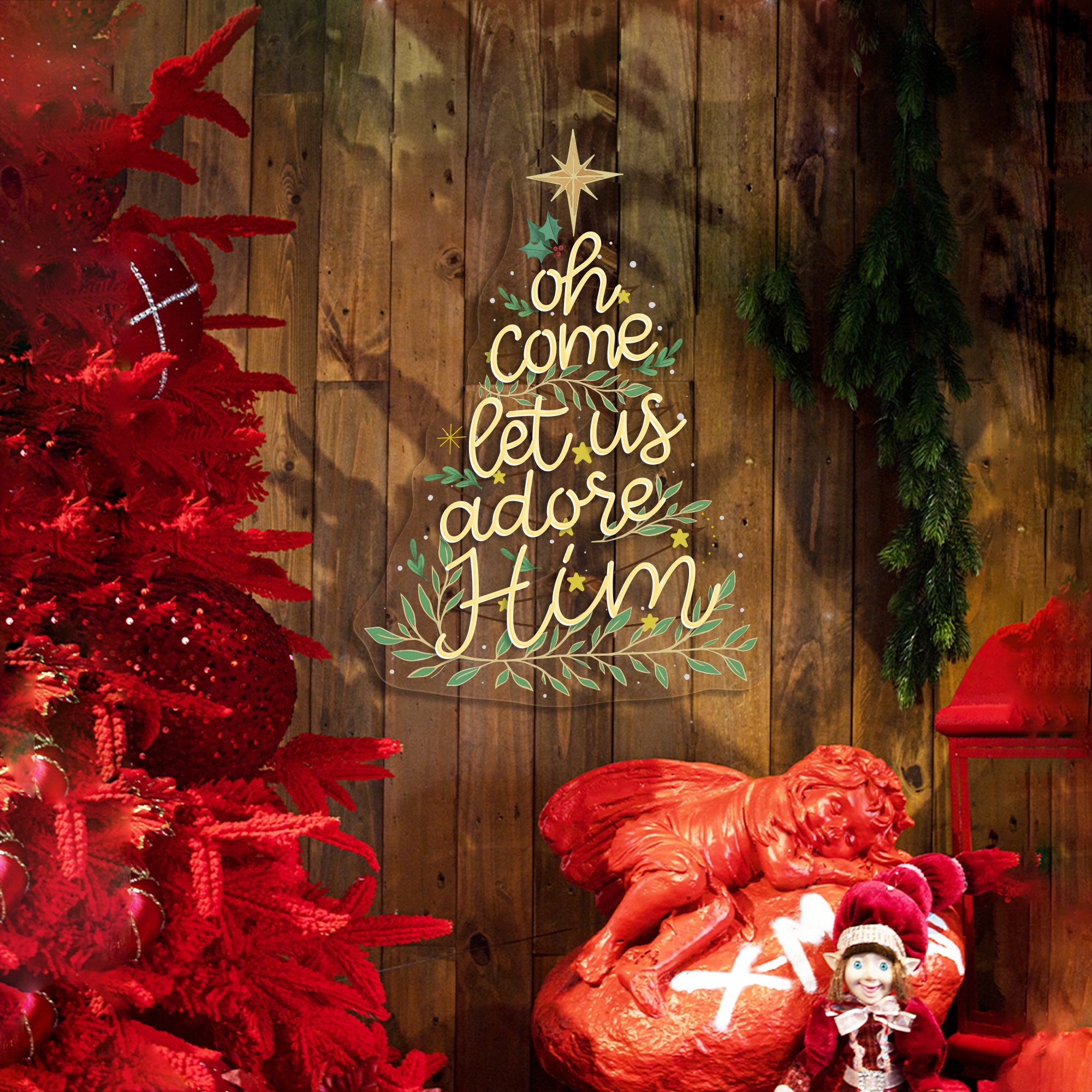 Oh Come Let Us Adore Him LED Neon Sign