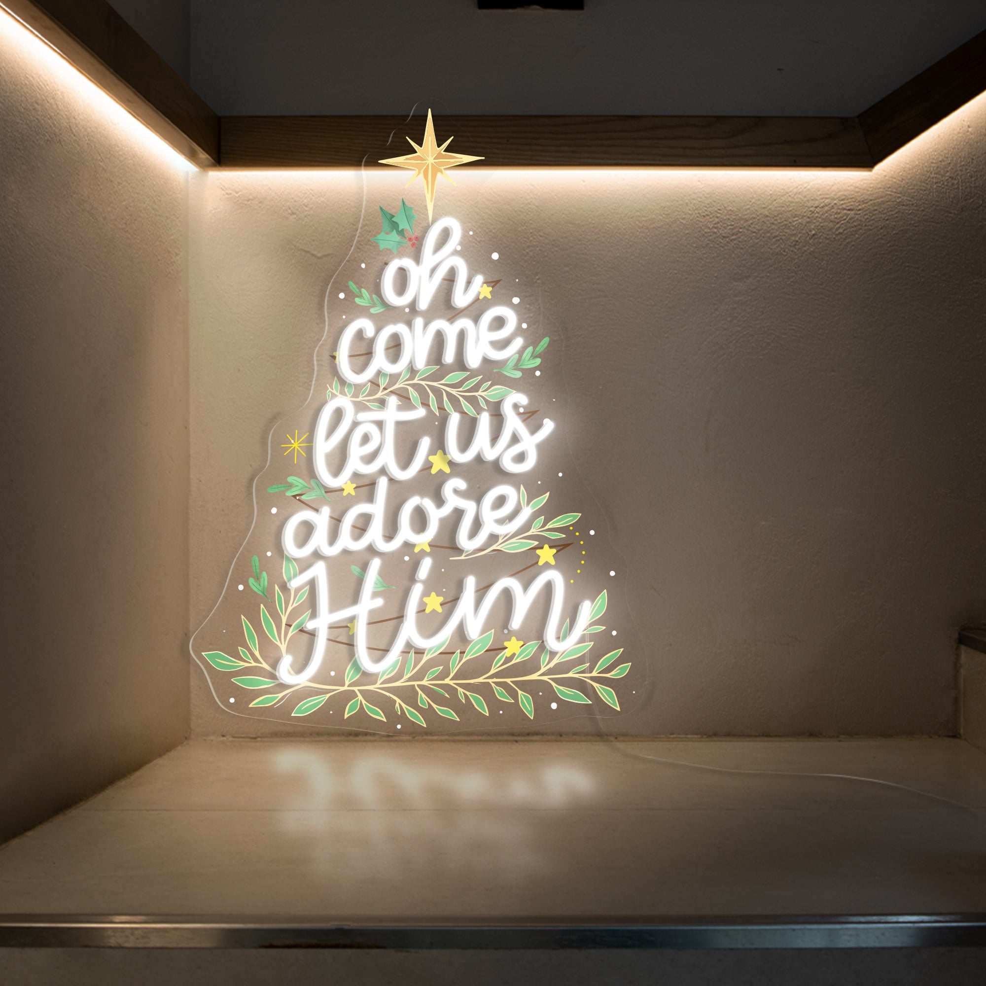 Oh Come Let Us Adore Him LED Neon Sign
