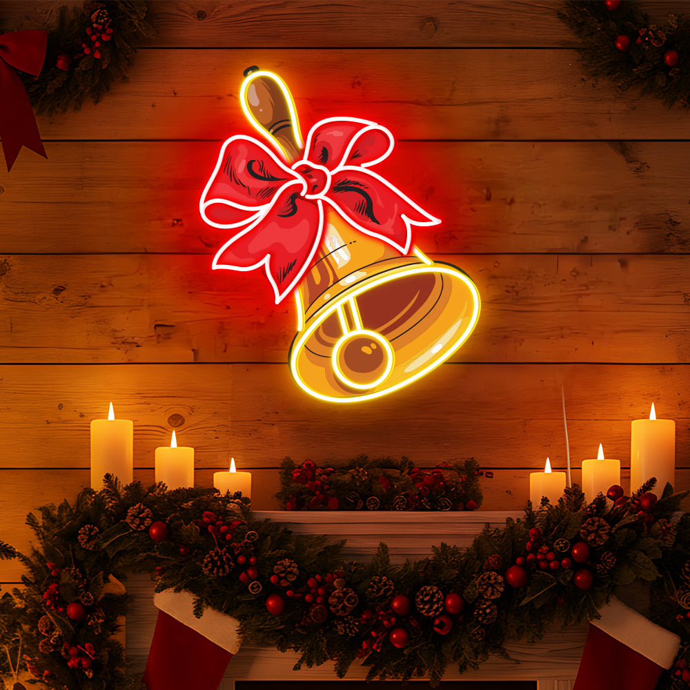 Christmas Bell Neon Sign Wall Decor