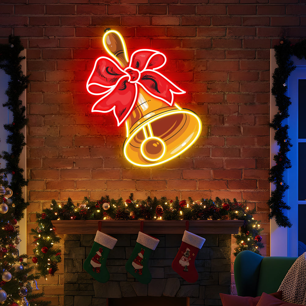 Christmas Bell Neon Sign Wall Decor