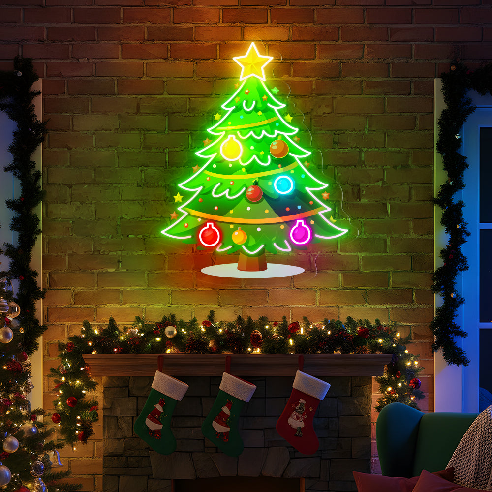 UV Printed Christmas Tree Neon Sign
