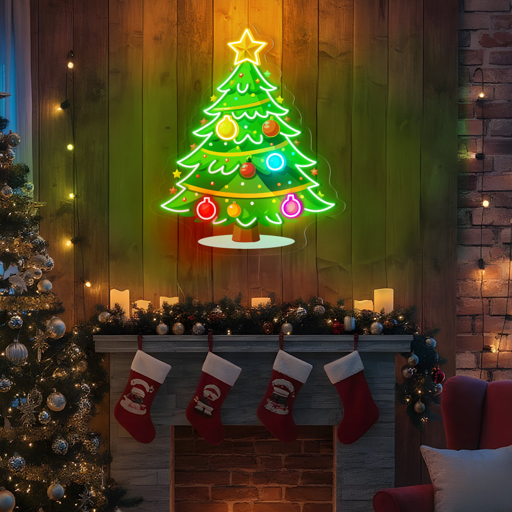 UV Printed Christmas Tree Neon Sign