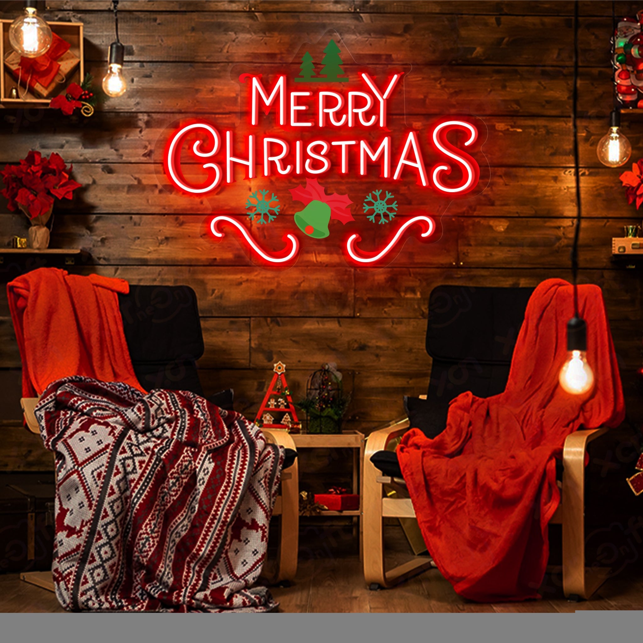 Merry Christmas Neon Sign Wall Decor