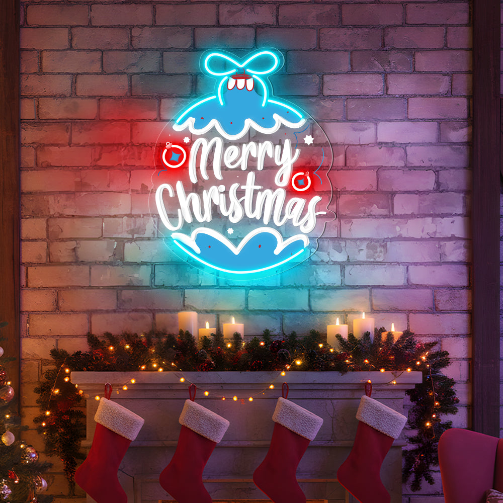 Merry Christmas Ornament Neon Sign