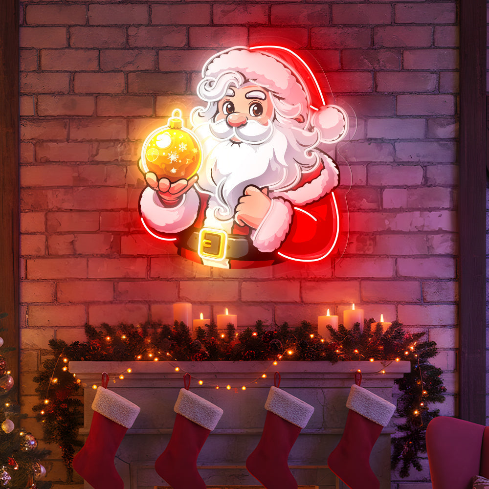 Santa Neon Sign Holiday Decor