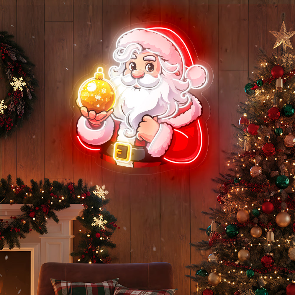 Santa Neon Sign Holiday Decor