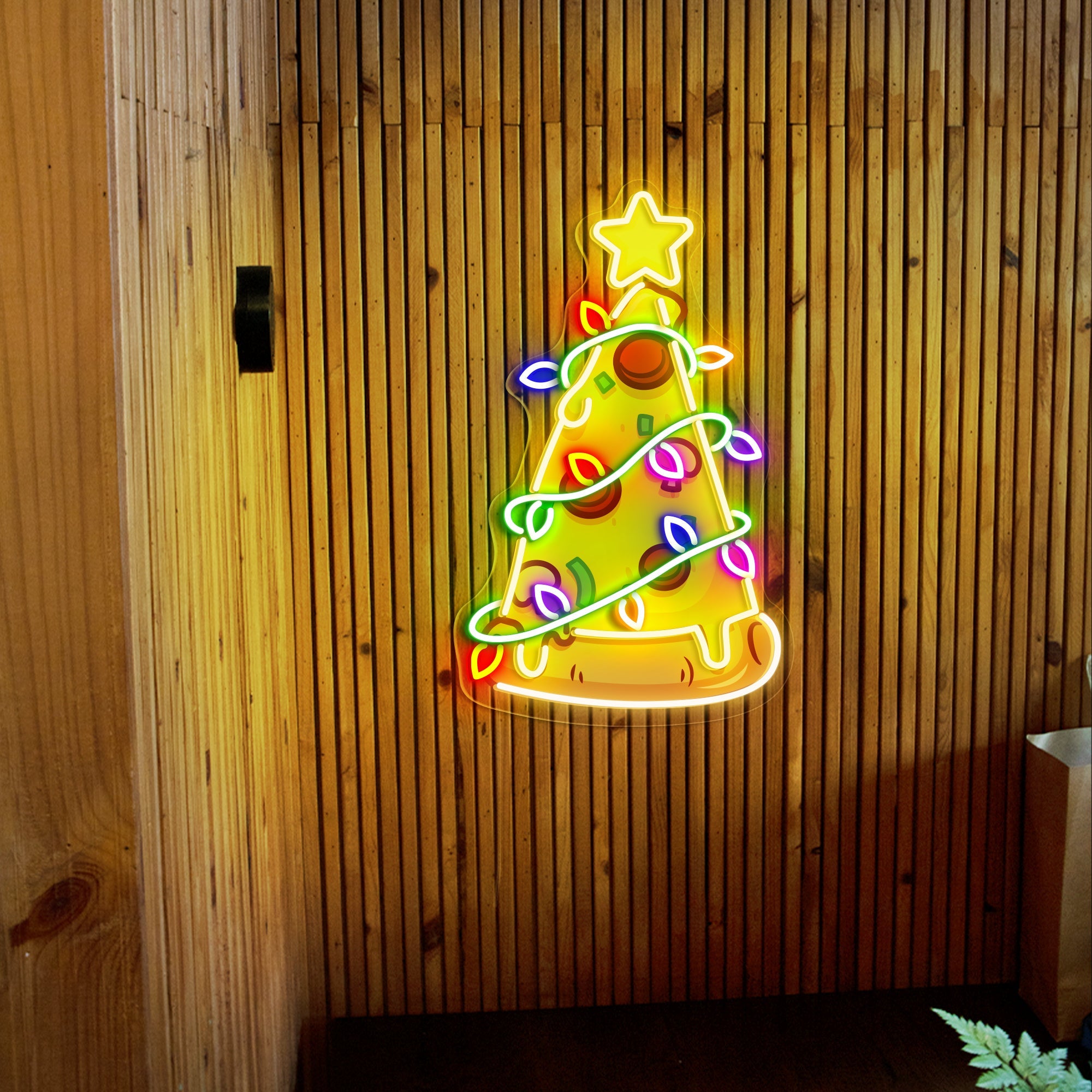 Pizza Christmas LED Neon Sign