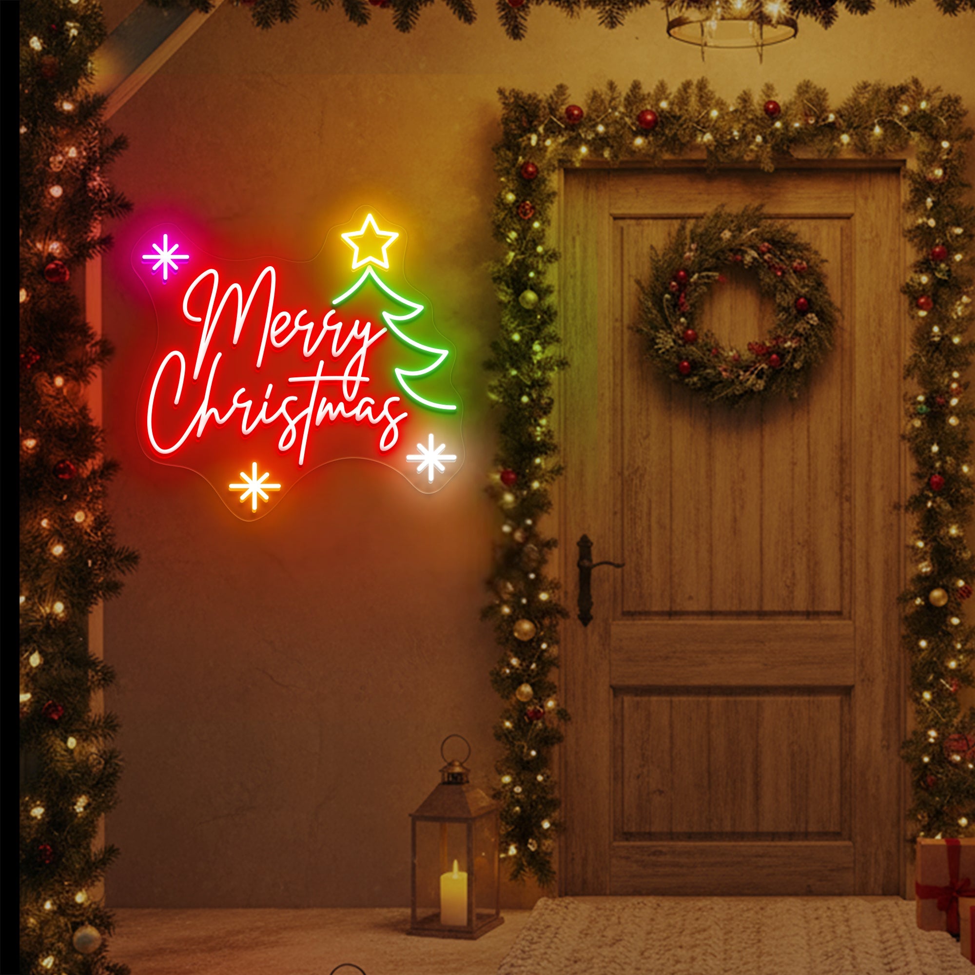 Merry Christmas Neon Sign, Holiday LED Wall Light, Xmas Party Decoration, Christmas Gifts for Family, Festive Wall Art, Custom Neon Sign