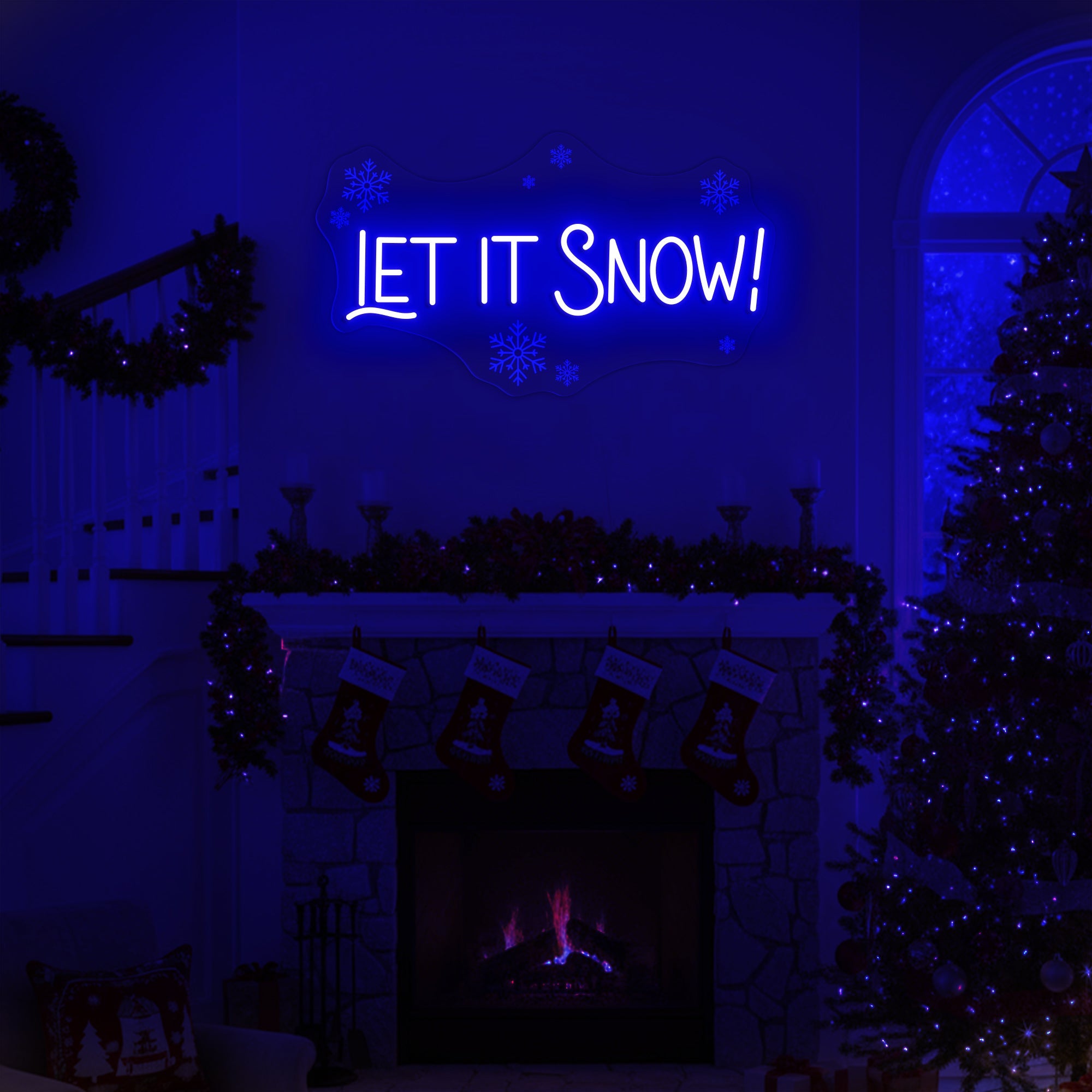 Let It Snow Neon Sign – Winter LED Wall Light for Christmas Holiday & Cozy Home Décor