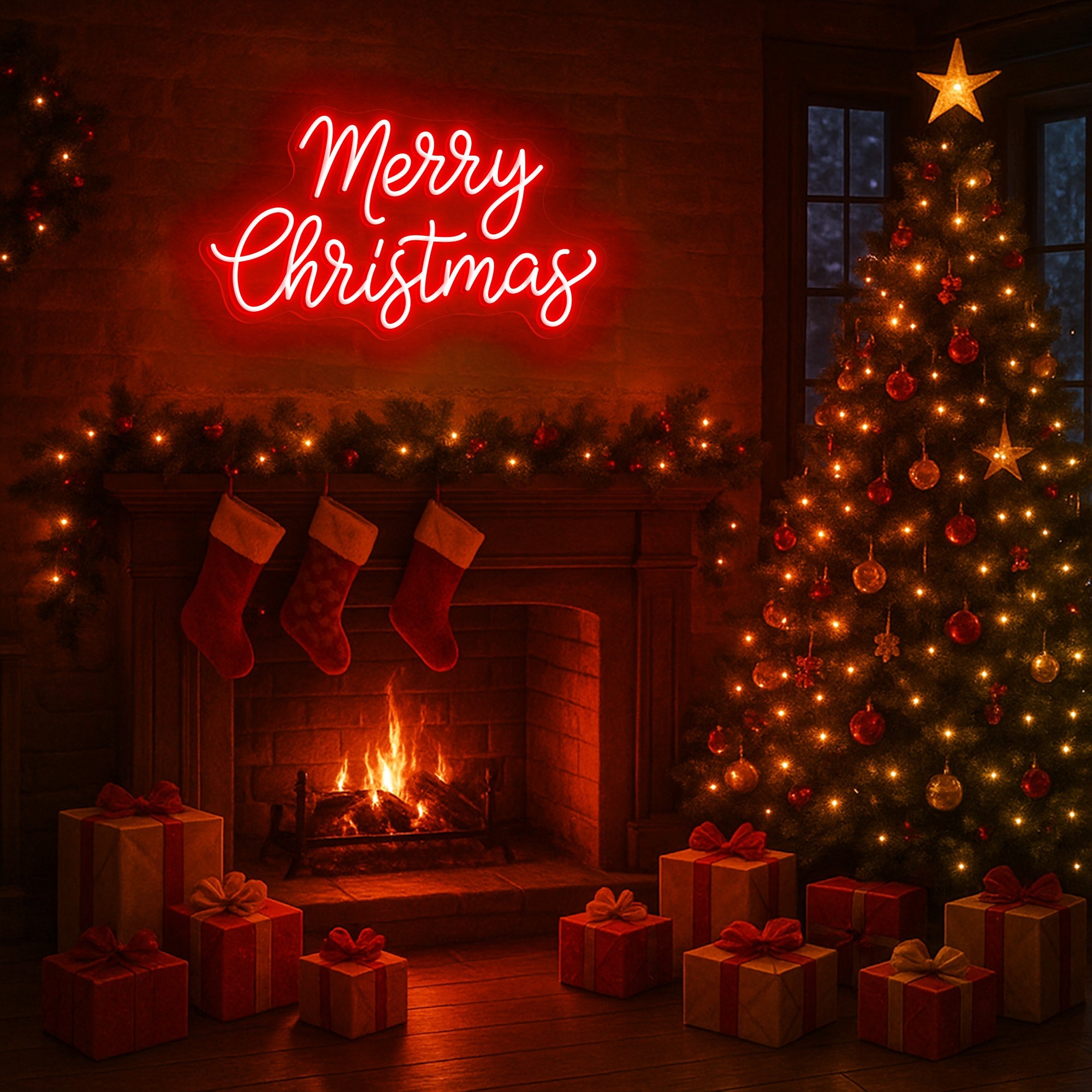 Merry Christmas Neon Sign – Holiday LED Wall Light for Winter Home & Festive Party Décor