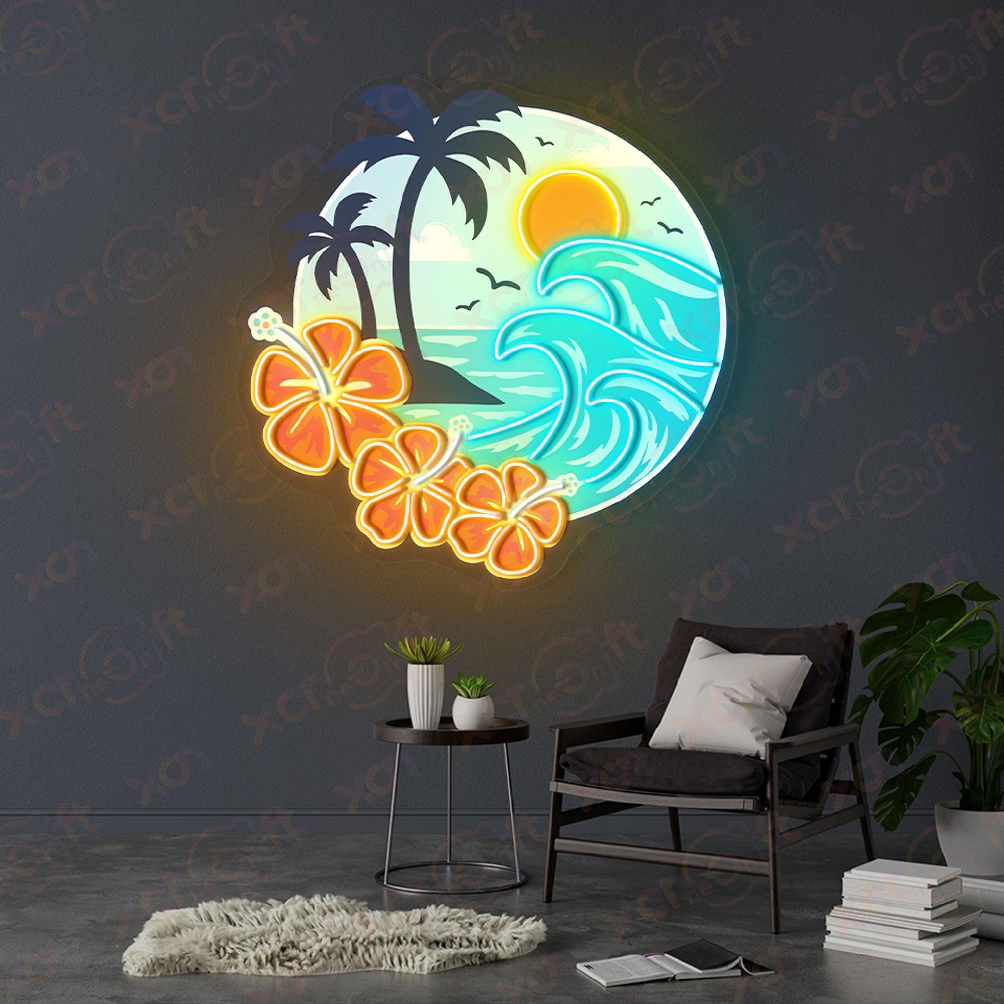 Tropical Vibe UV Printed Neon Sign for Summer Vibe