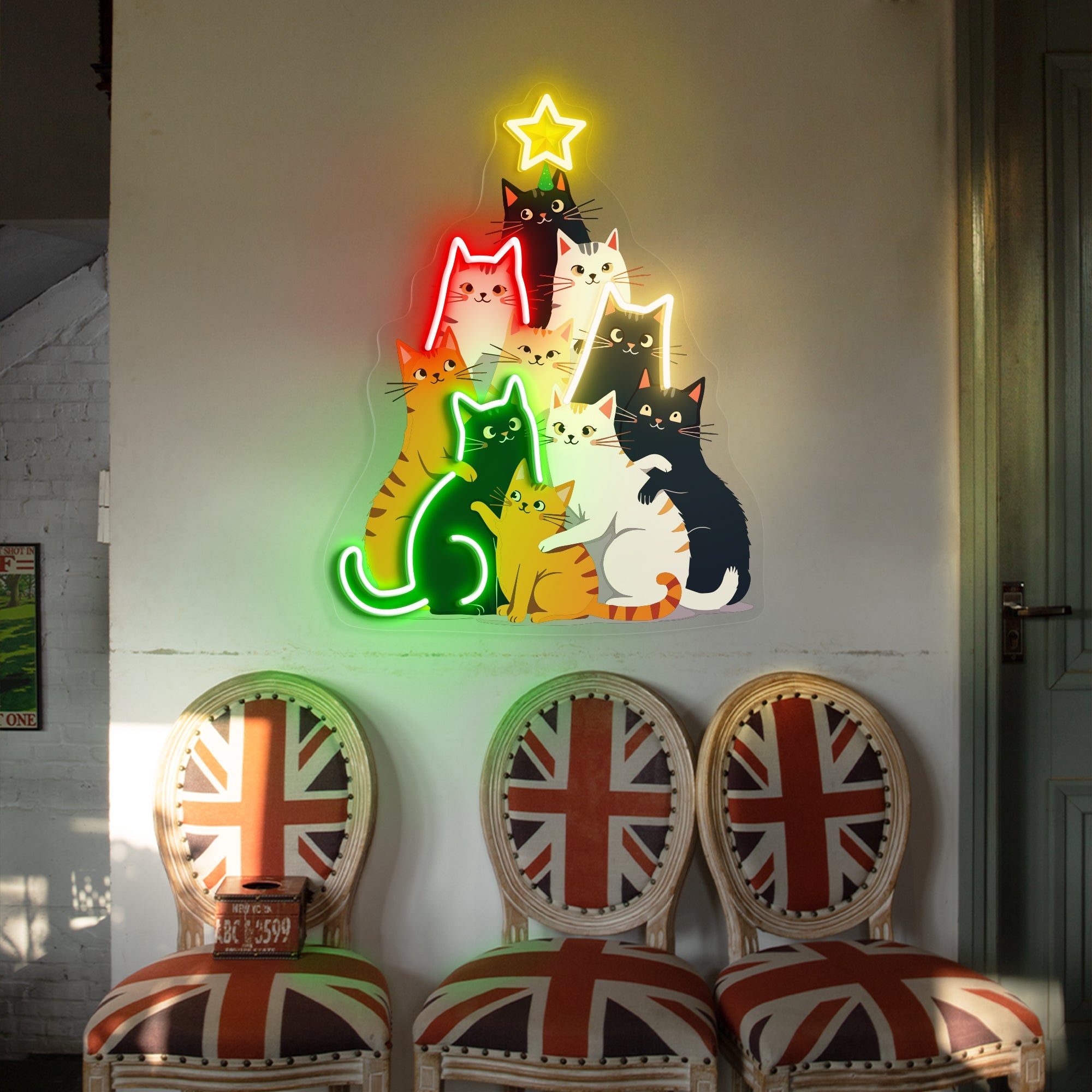 Cat Christmas Tree LED Neon Sign