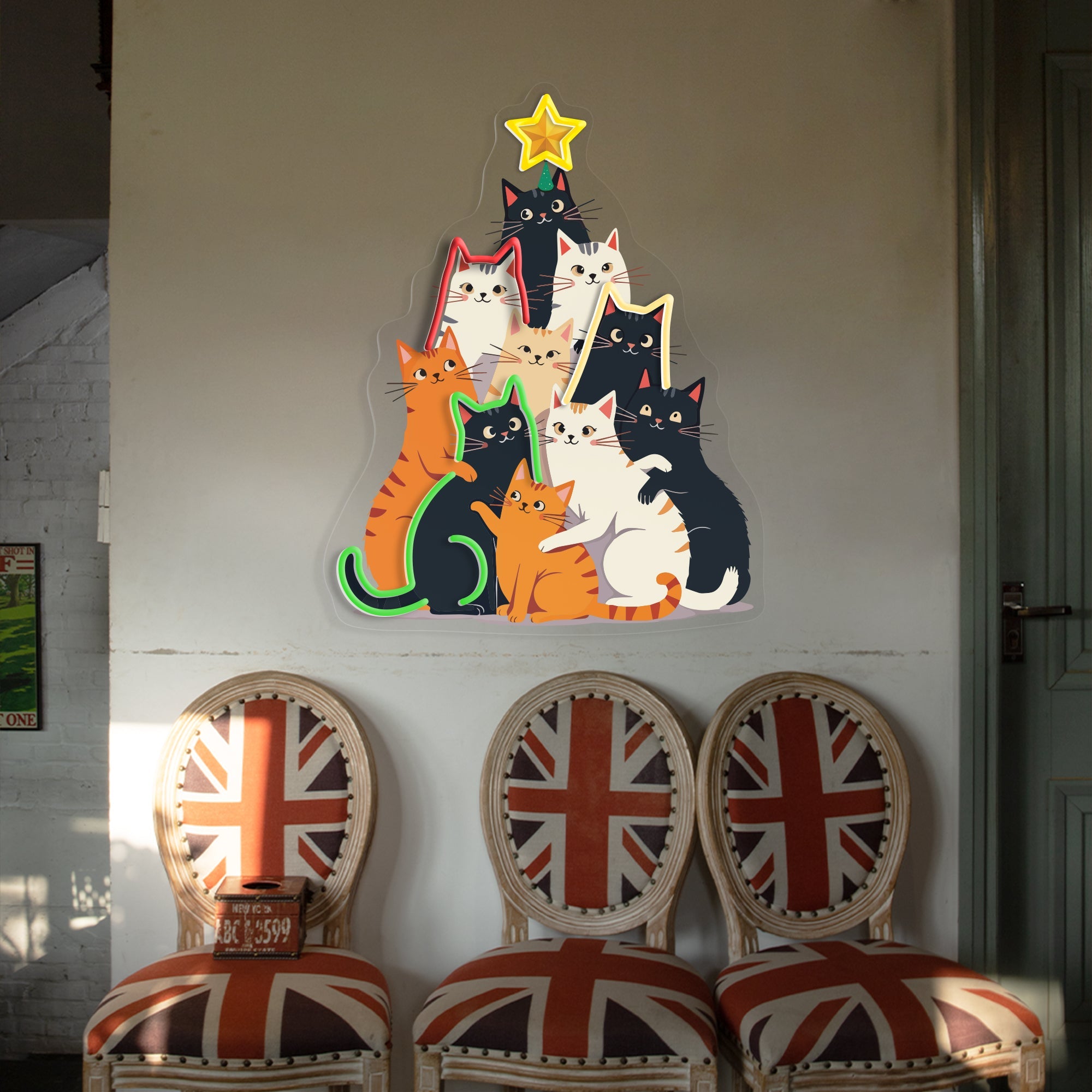 Cat Christmas Tree LED Neon Sign