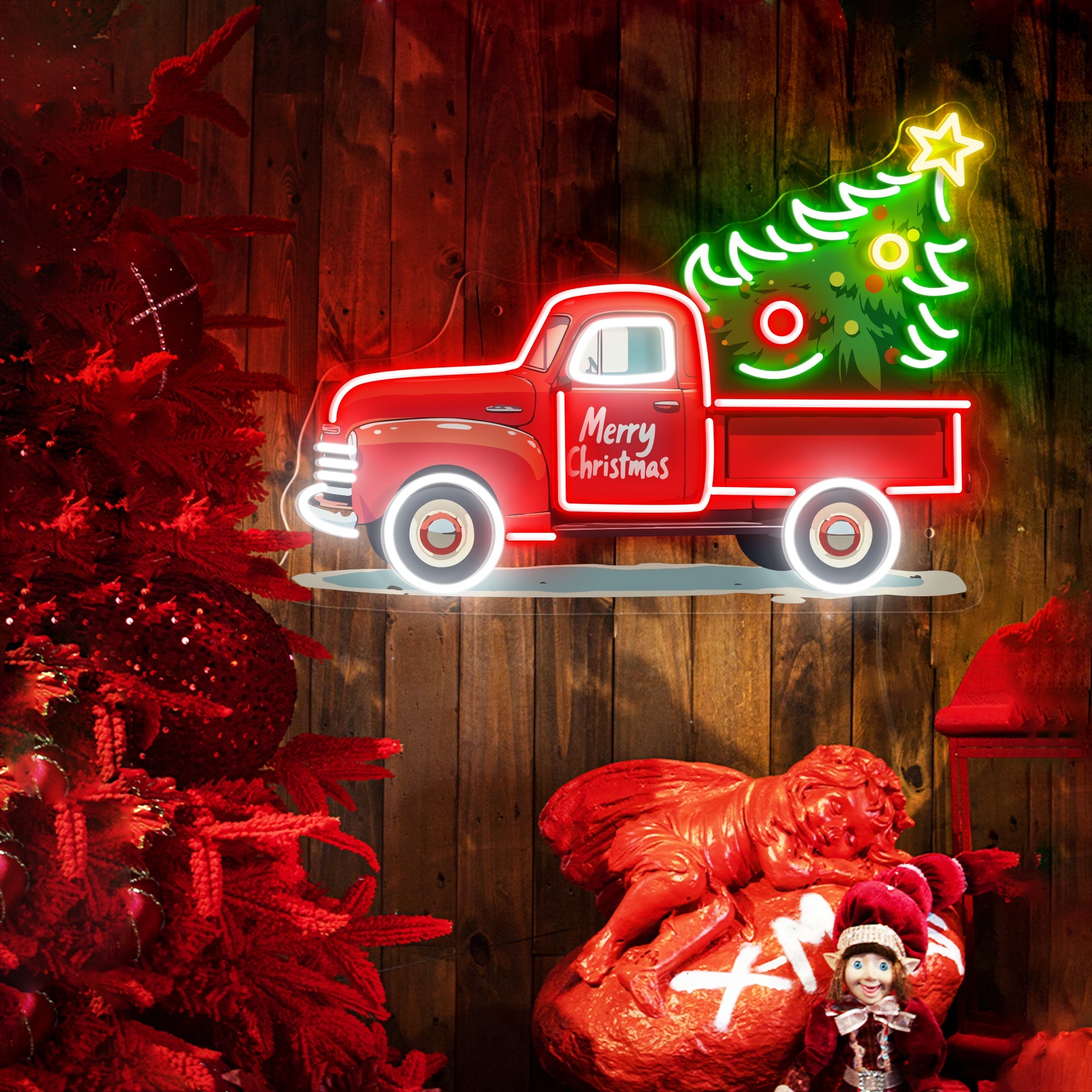 Merry Christmas Trunk LED Neon Sign