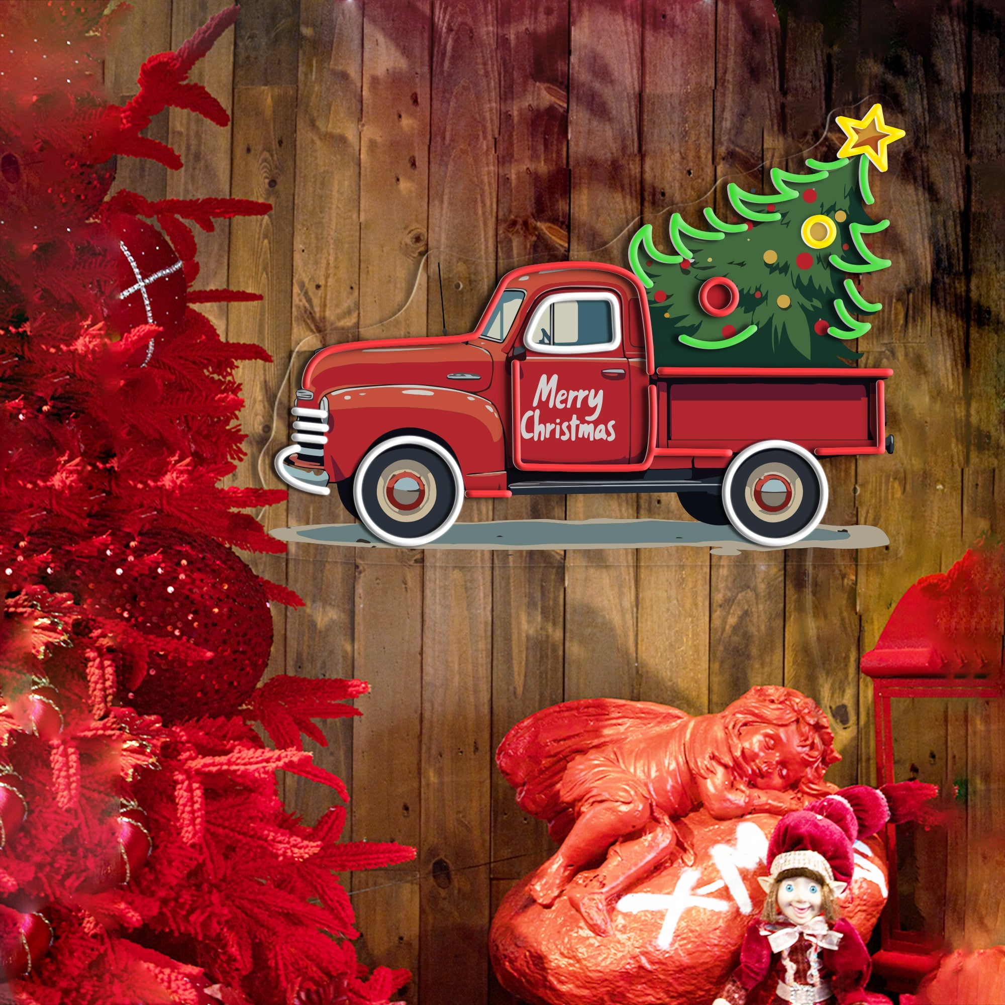 Merry Christmas Trunk LED Neon Sign