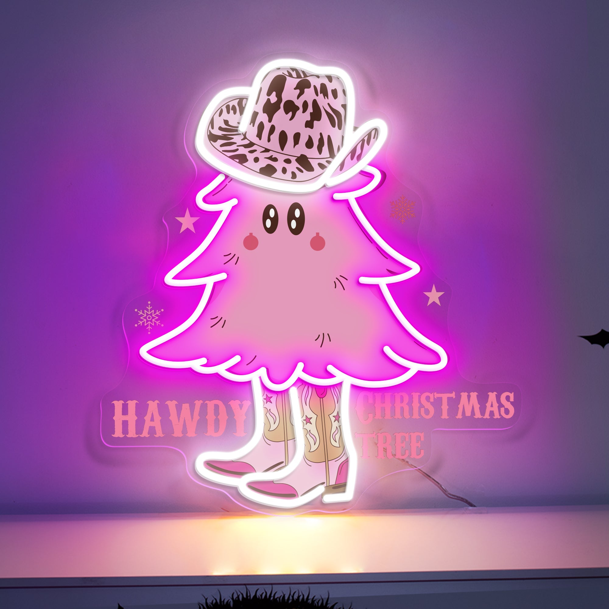Howdy Christmas Tree LED Neon Sign