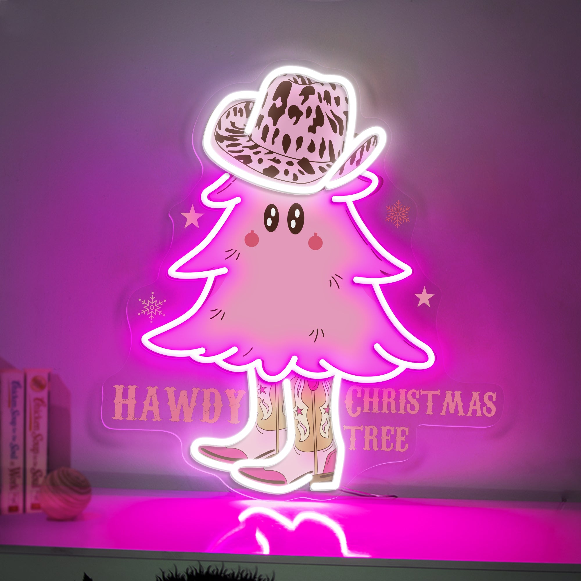Howdy Christmas Tree LED Neon Sign