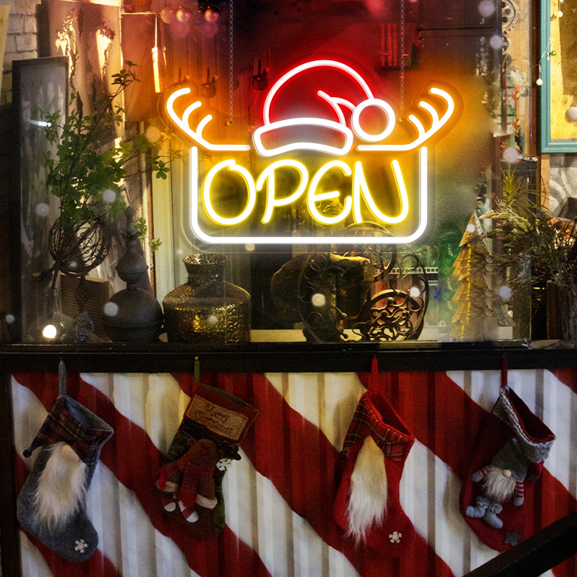 Open Christmas LED Neon Sign