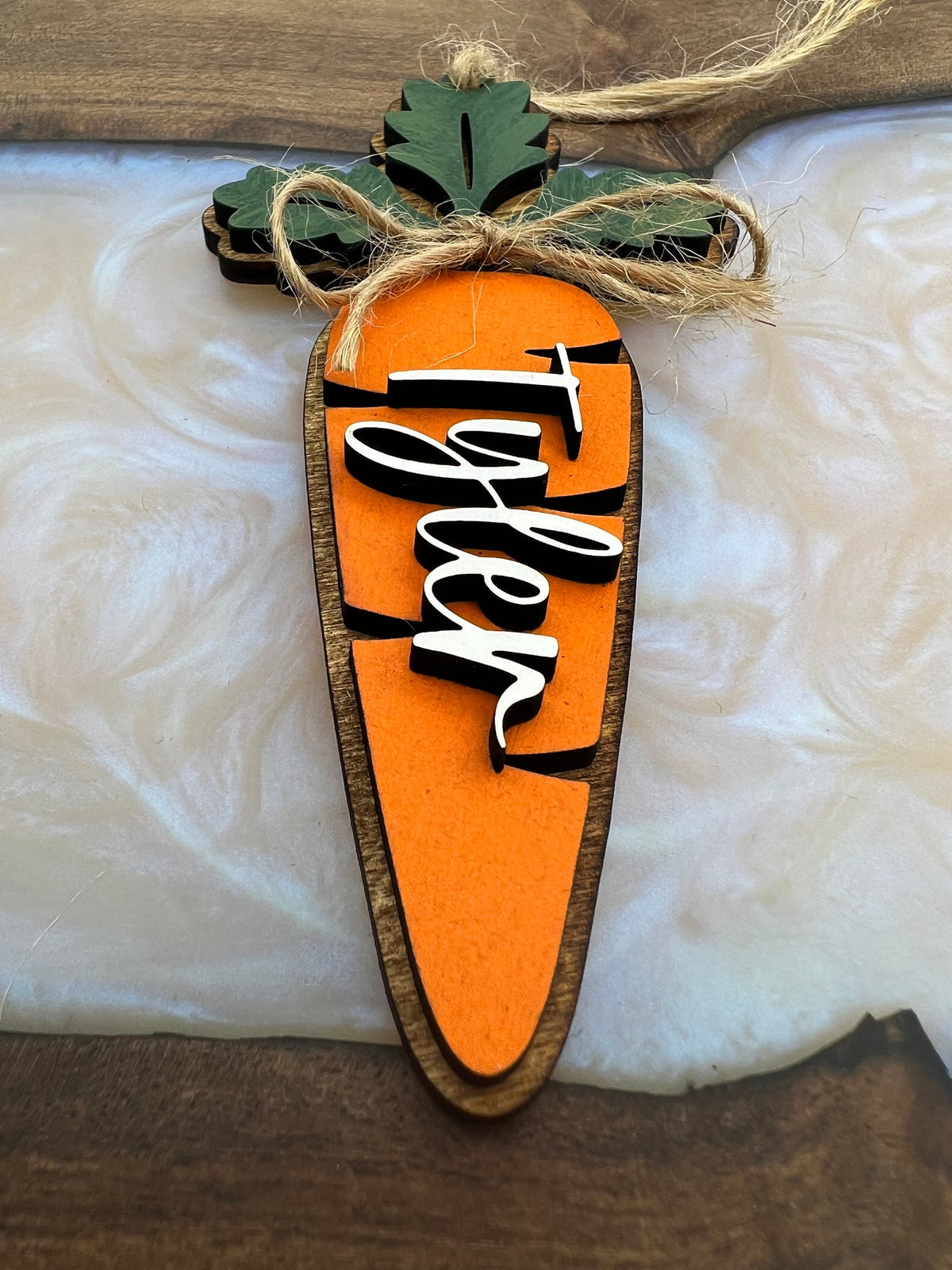 Personalized Heirloom 3D Carrot Tag