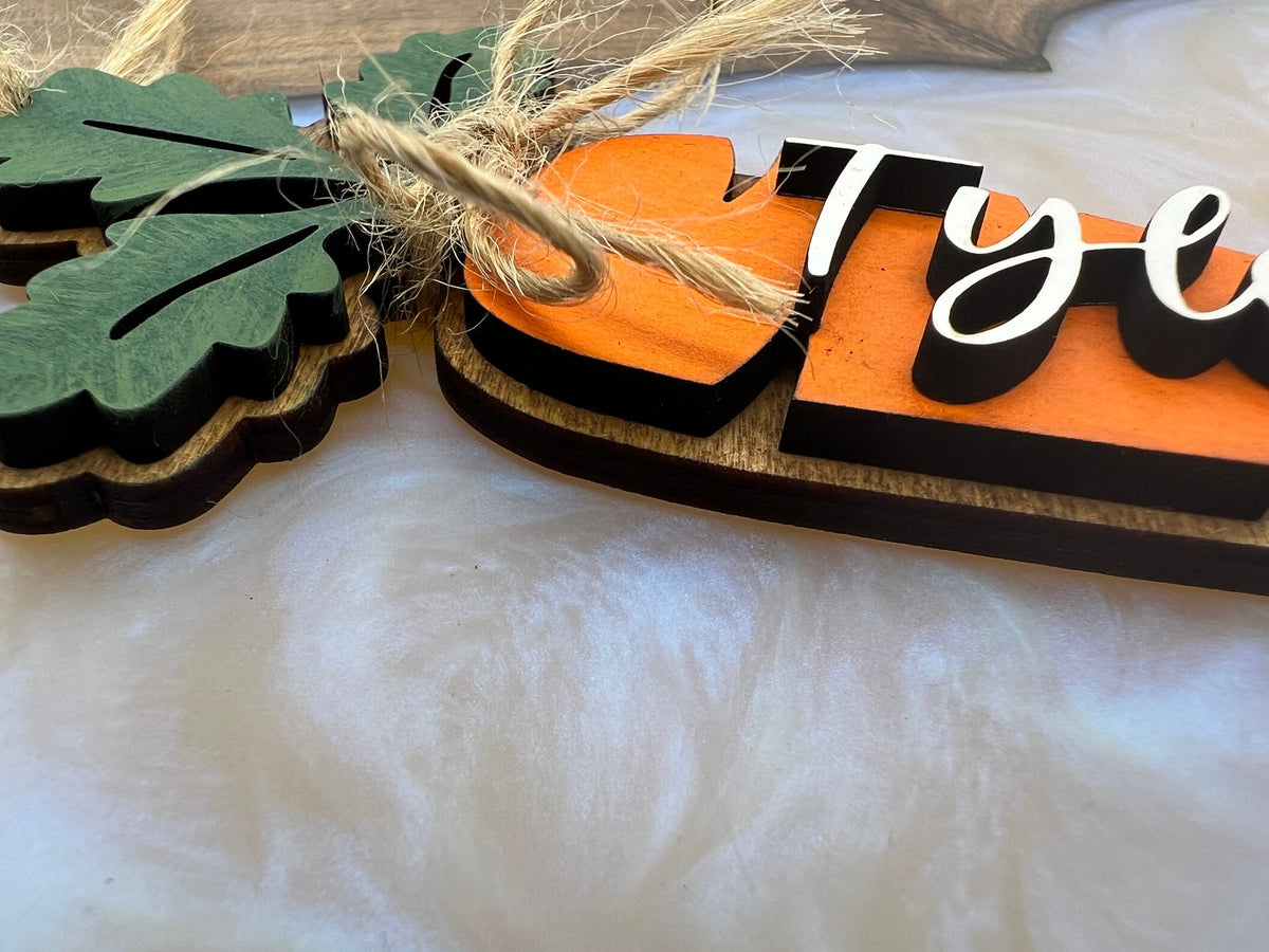 Personalized Heirloom 3D Carrot Tag